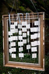 Hanging from a vintage frame