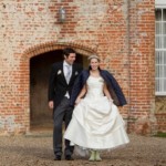Bride & Groom walking Bruisyard
